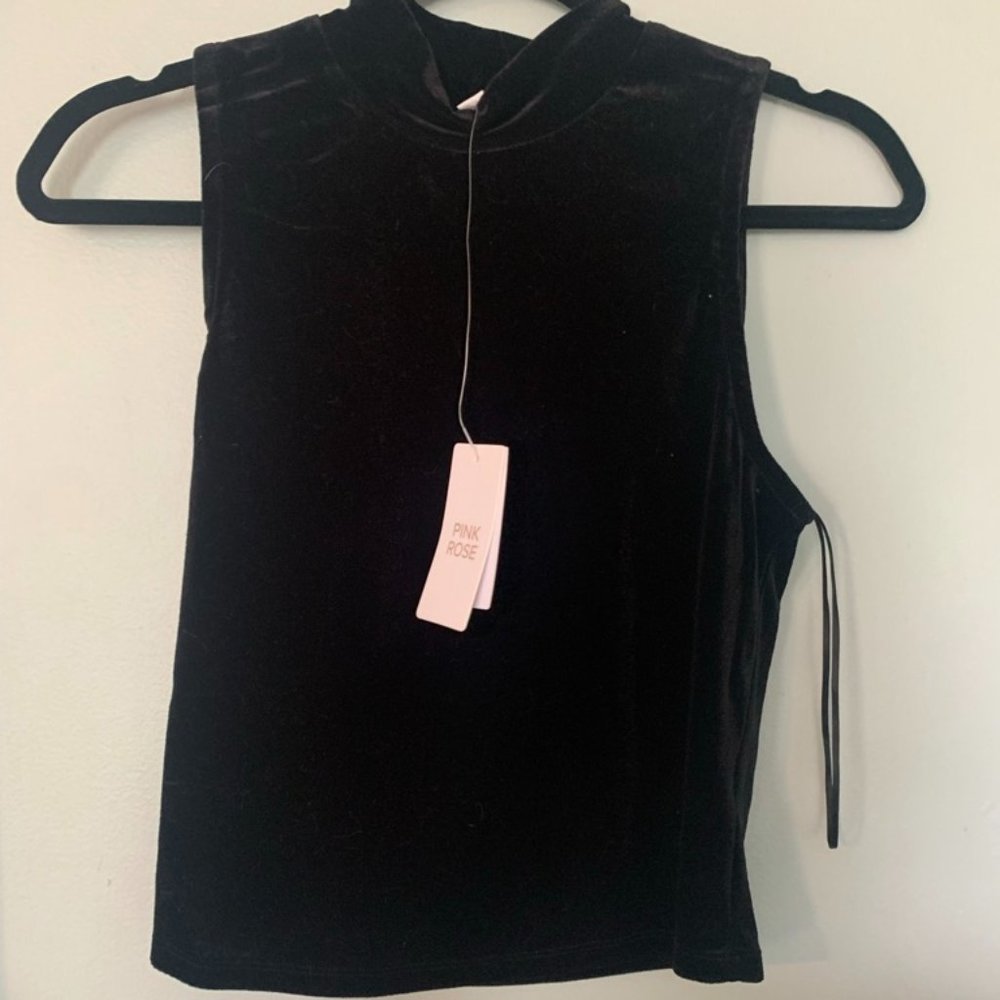 Velvet High Neck Tanktop